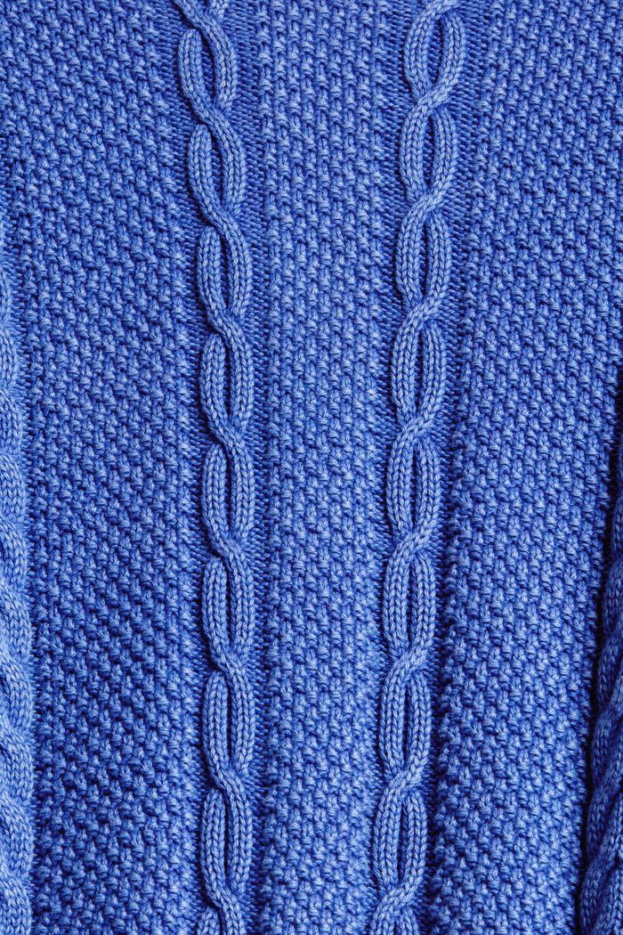 Cardigan with a cable knit pattern, BLUE LAVENDER, detail image number 4