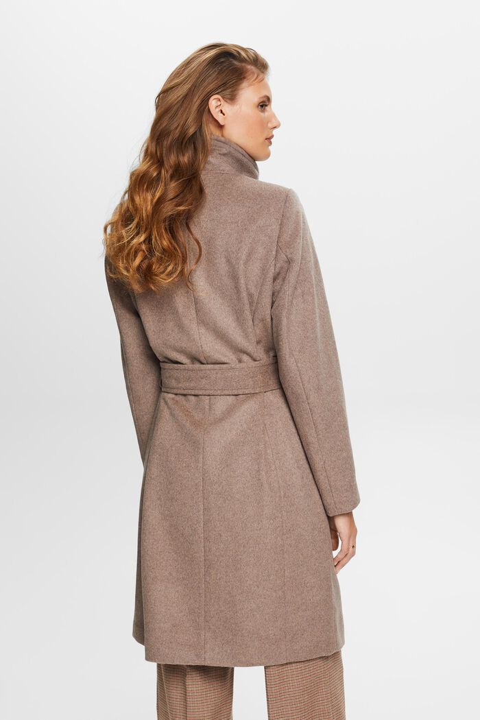 Recycled: wool blend coat with cashmere, TAUPE, detail image number 3