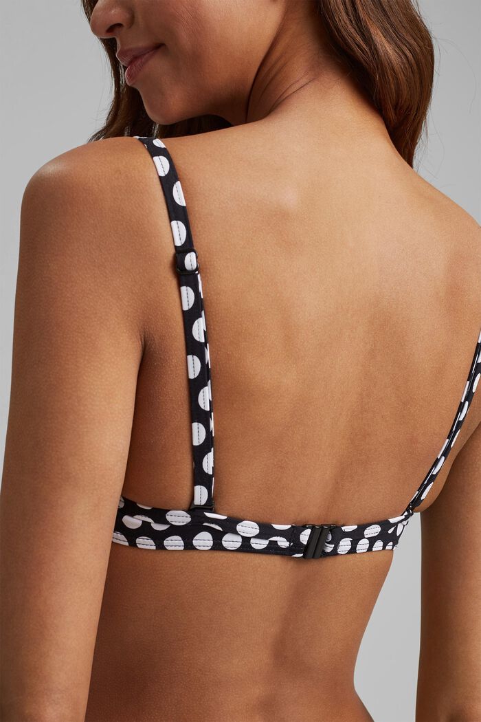 Padded underwire top with a polka dot print, BLACK, detail image number 2