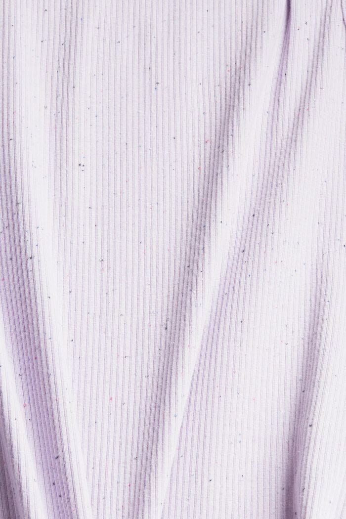Top in a ribbed look, organic cotton blend, LILAC, detail image number 4