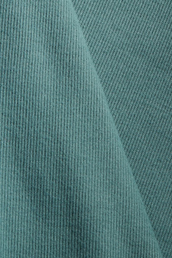 Sweatshirt with a stand-up collar, blended organic cotton, TEAL BLUE, detail image number 4