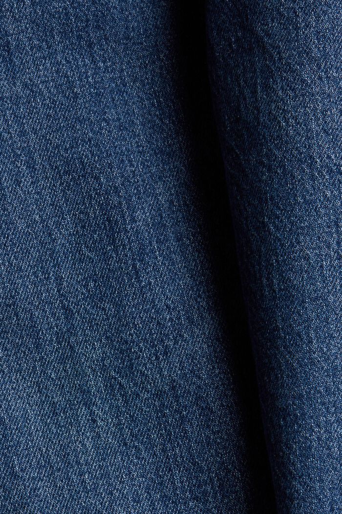 Cropped cotton blend jeans, BLUE DARK WASHED, detail image number 3