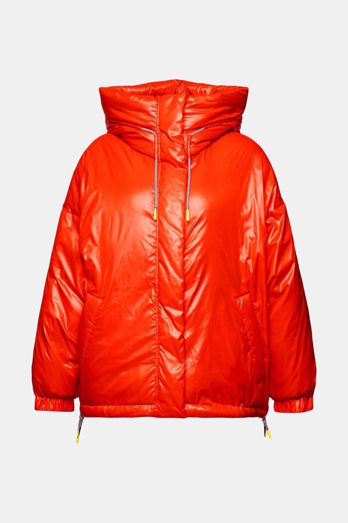Recycled: puffer jacket with down, BRIGHT ORANGE, detail image number 6