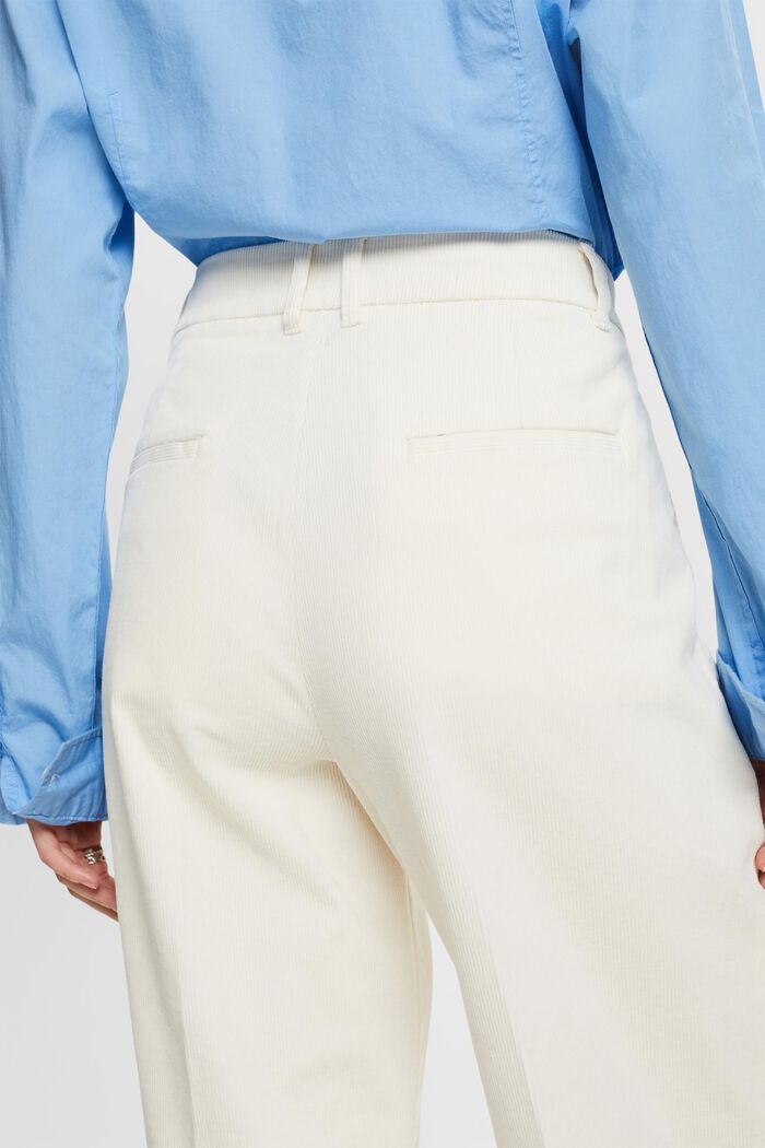 Mid-Rise Wide Fit Corduroy Trousers, ICE, detail image number 4