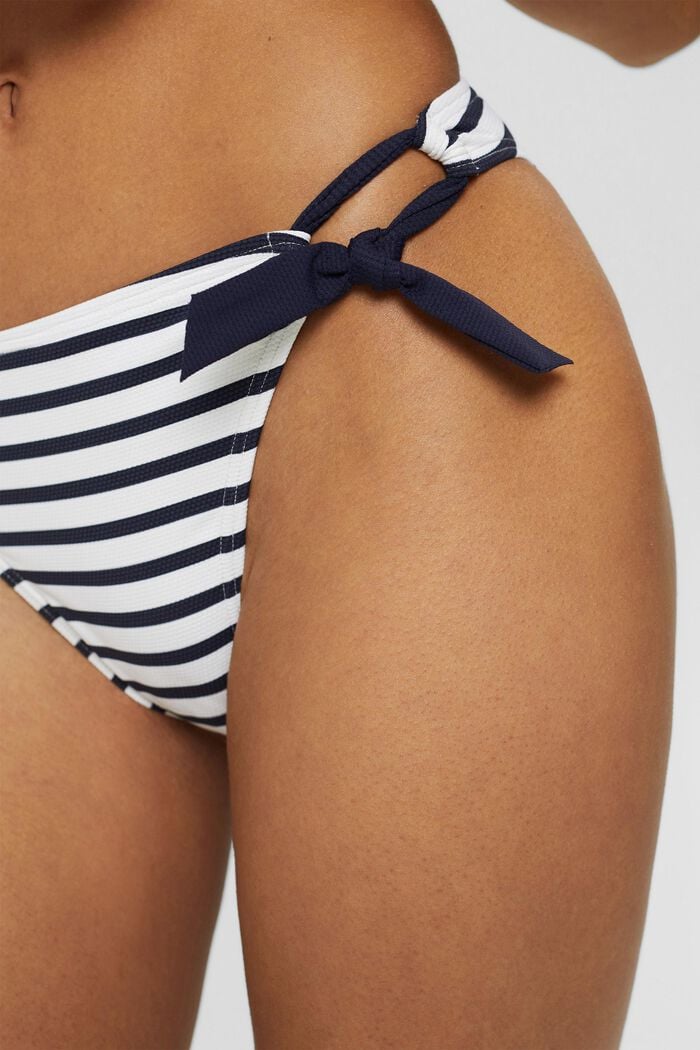 Recycled: striped bikini briefs, NAVY, detail image number 0