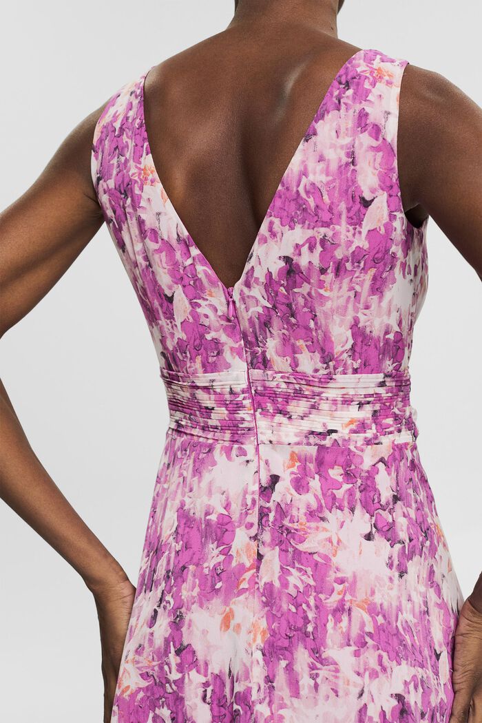 Made of recycled material: chiffon dress with a floral pattern, PURPLE, detail image number 6