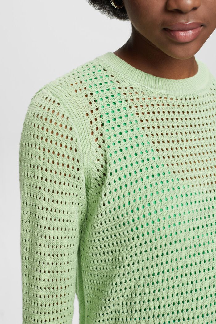 Mesh Sweater, LIGHT GREEN, detail image number 3
