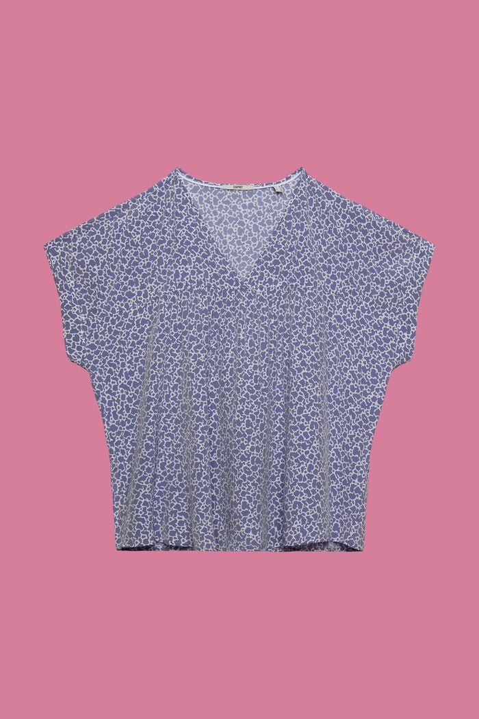CURVY V-neck blouse, LENZING™ ECOVERO™, INK, detail image number 0