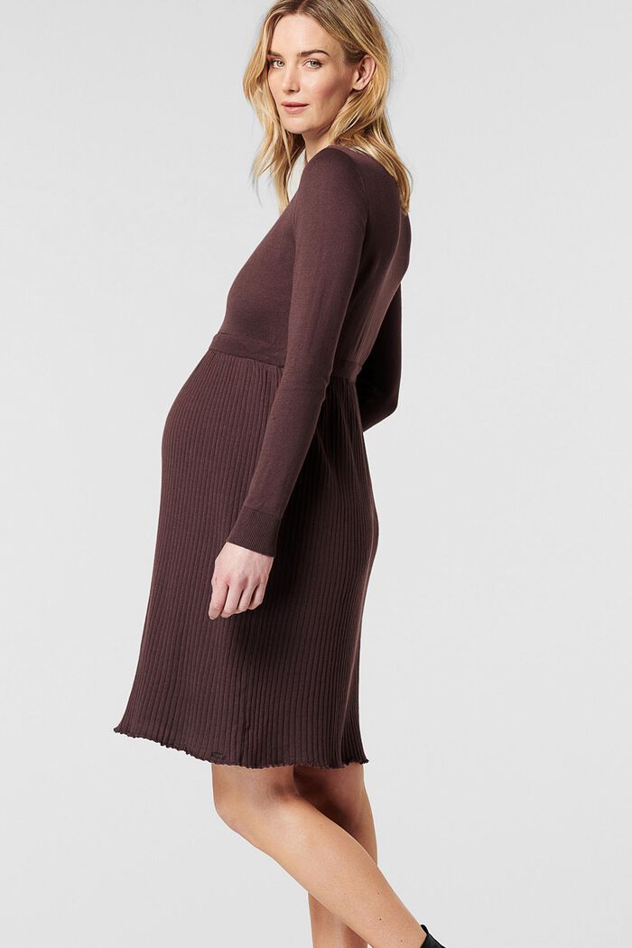 Fine-knit dress made of 100% organic cotton, COFFEE, detail image number 2