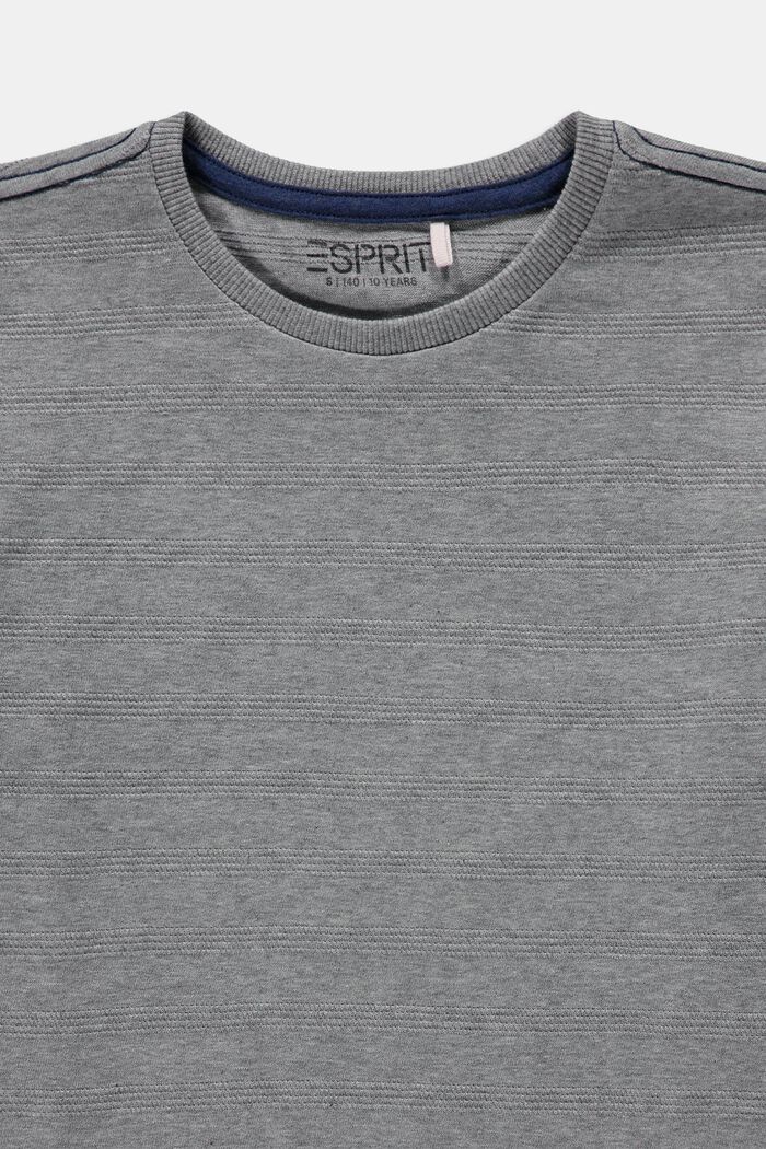 Long sleeve top with striped texture, GREY, detail image number 2