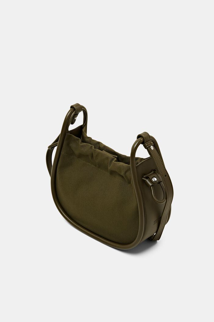 Vegan Leather-Trimmed Shoulder Bag, OLIVE, detail image number 2
