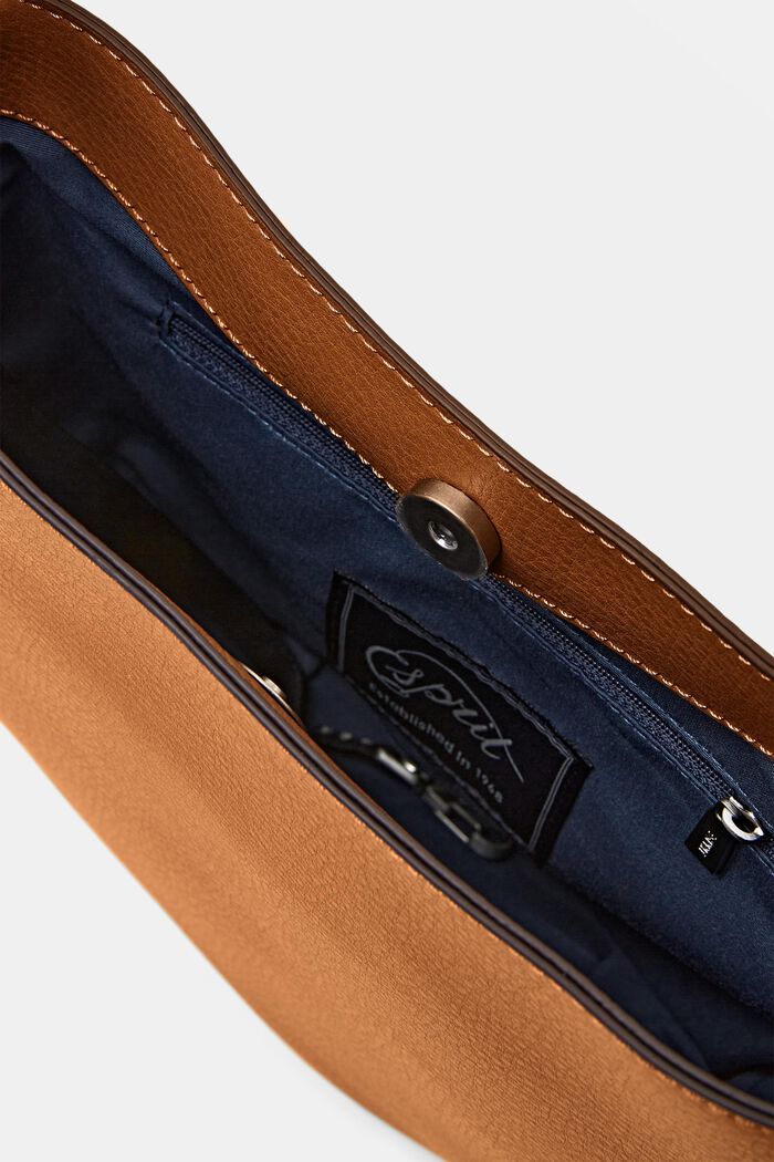 Recycled: faux leather shoulder bag, CAMEL, detail image number 3