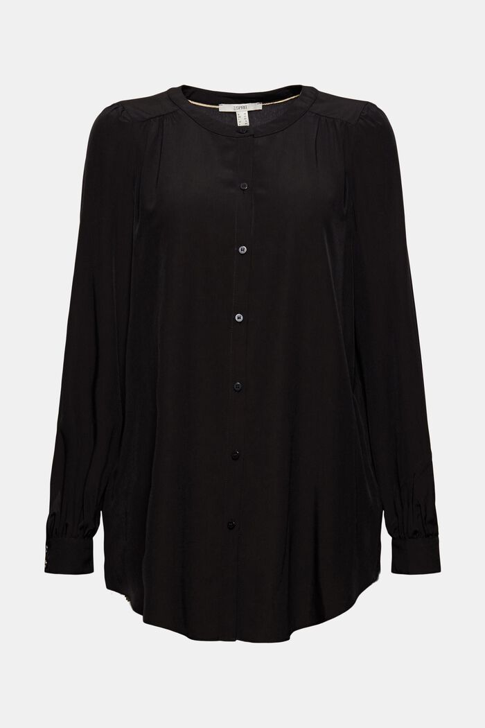 Long blouse with LENZING™ ECOVERO™, BLACK, detail image number 6