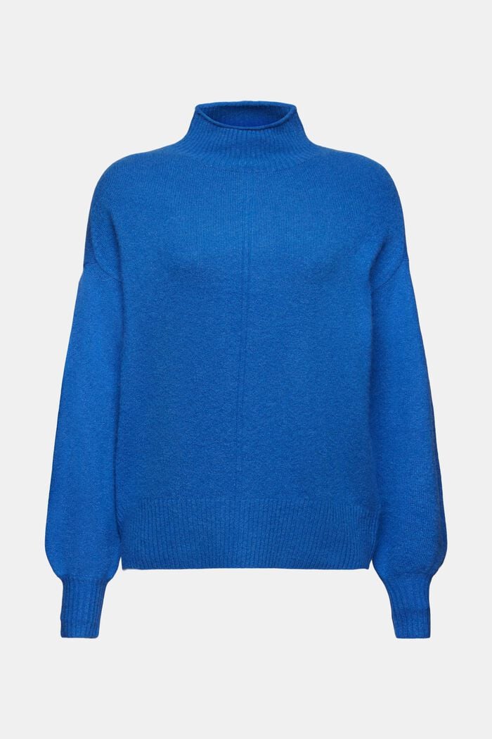 Mock Neck Sweater, BRIGHT BLUE, detail image number 6
