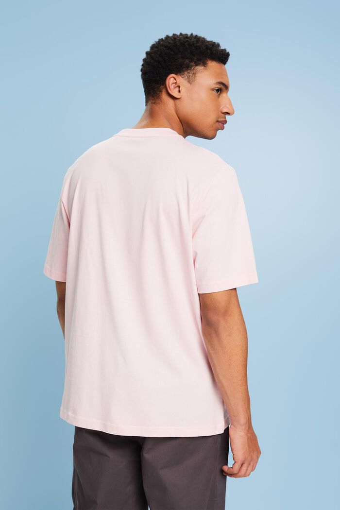 Unisex Printed Pima Cotton T-Shirt, PASTEL PINK, detail image number 2