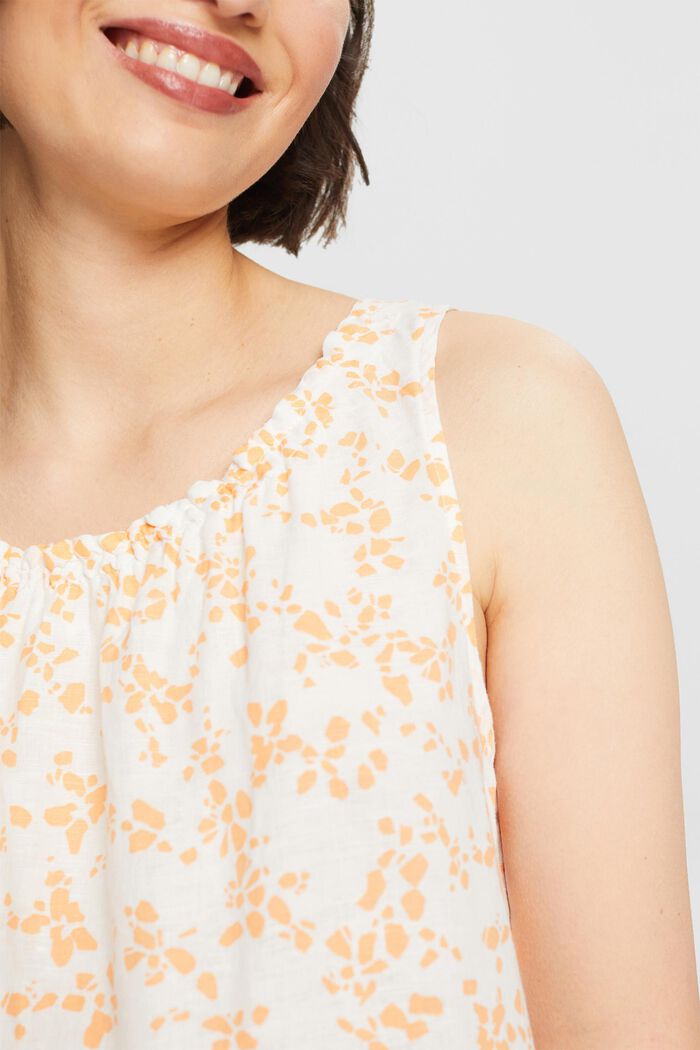 Printed Sleeveless Blouse, OFF WHITE, detail image number 3