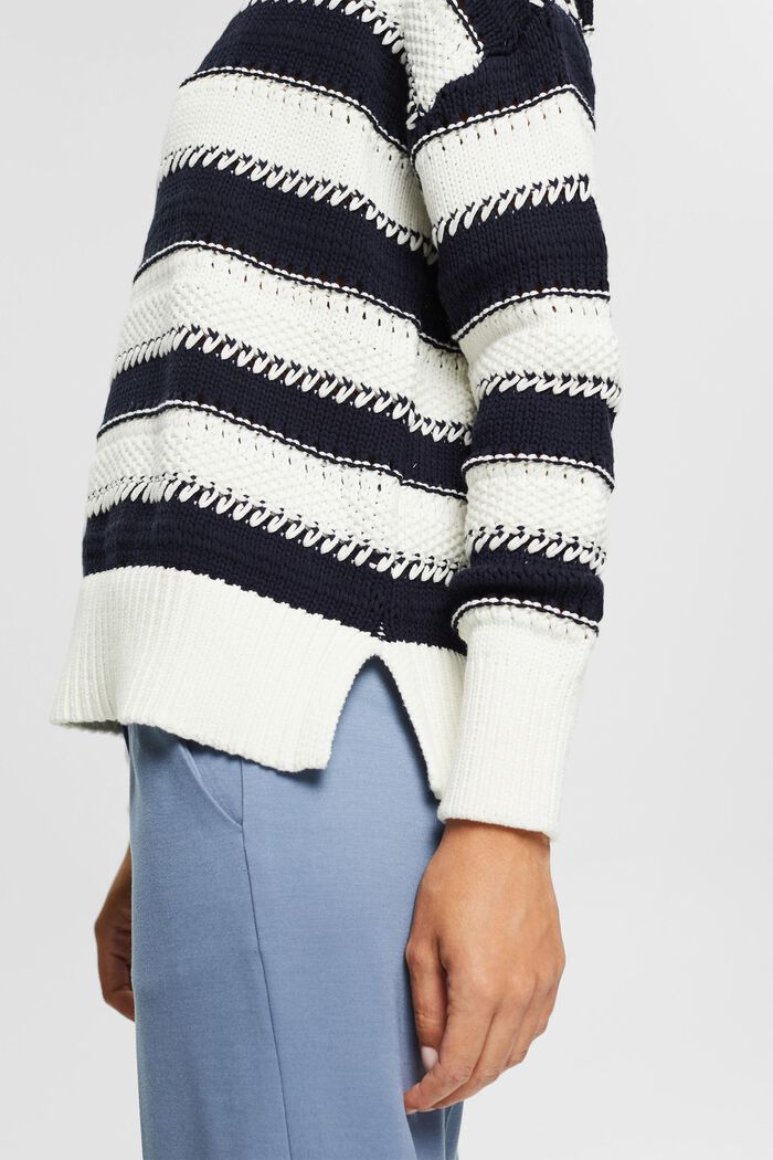 Striped knit jumper, OFF WHITE, detail image number 2