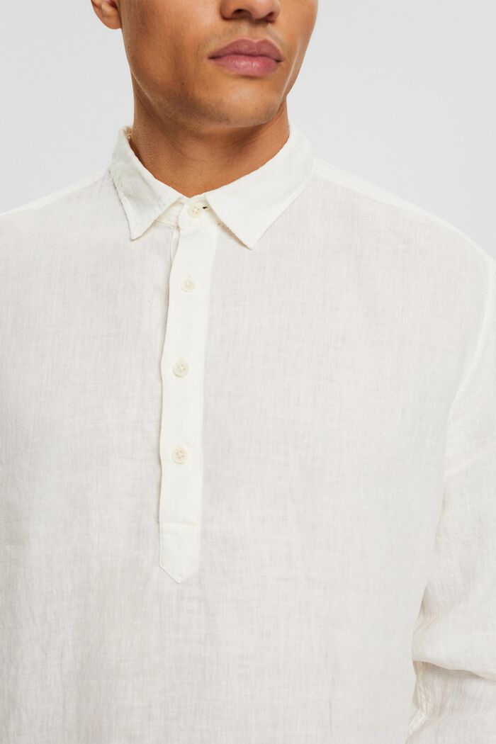 Shirt in 100% linen, OFF WHITE, detail image number 2