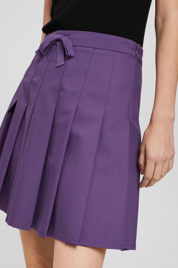 Pleated mini skirt, DARK PURPLE, detail image number 2