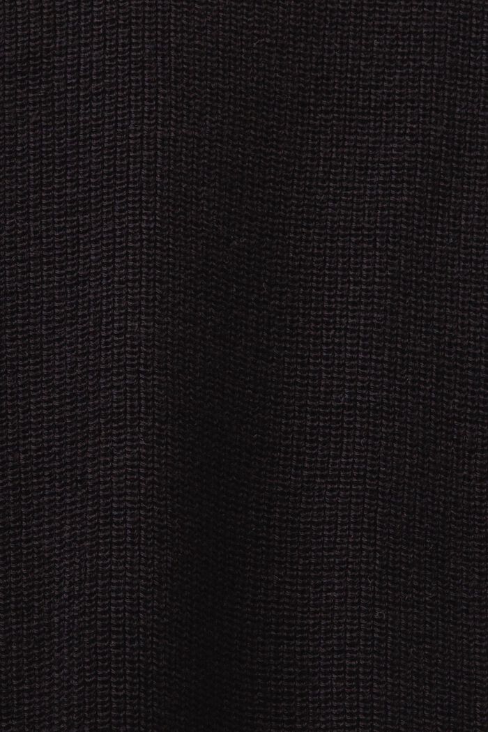 Rollneck Batwing Rib-Knit Sweater, BLACK, detail image number 5