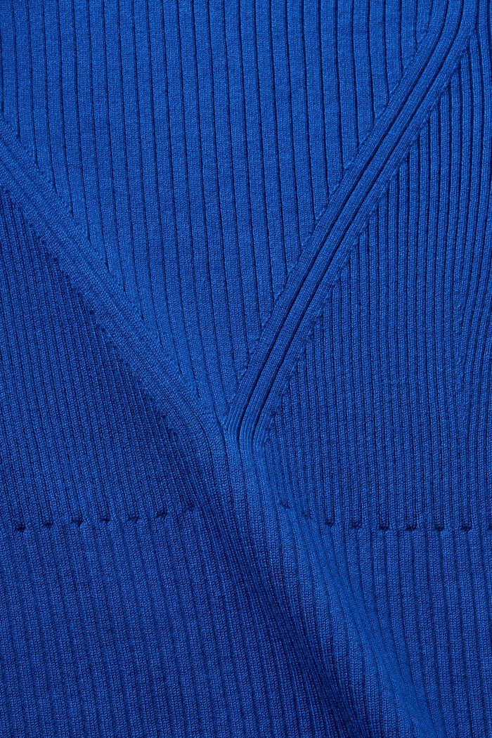 Ribbed Short-Sleeve Sweater, BRIGHT BLUE, detail image number 5