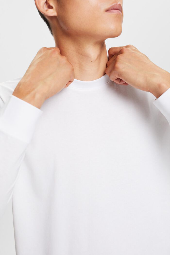 Jersey long sleeve, 100% cotton, WHITE, detail image number 2