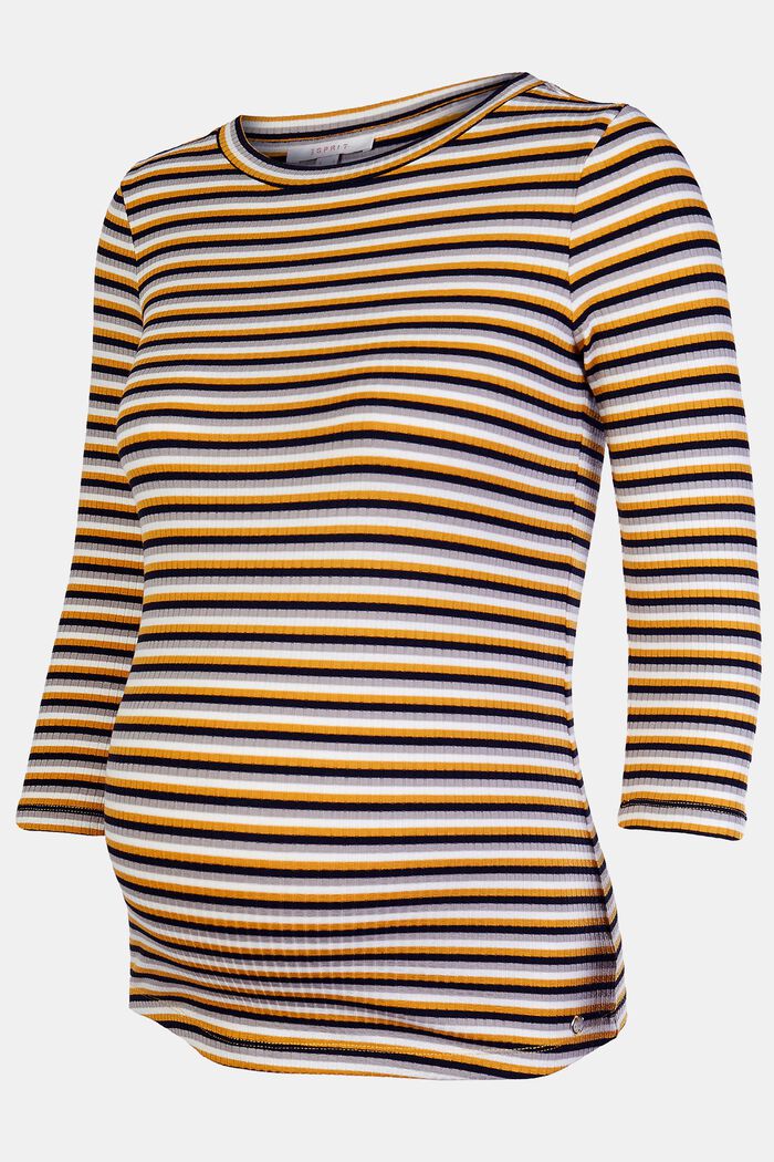 striped T-shirt, CHINESE YELLOW, detail image number 0