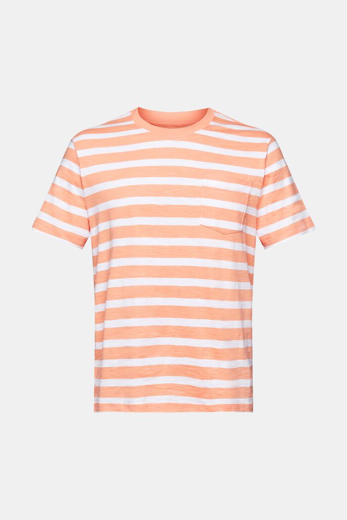 Striped Cotton Jersey T-Shirt, PASTEL ORANGE, detail image number 6
