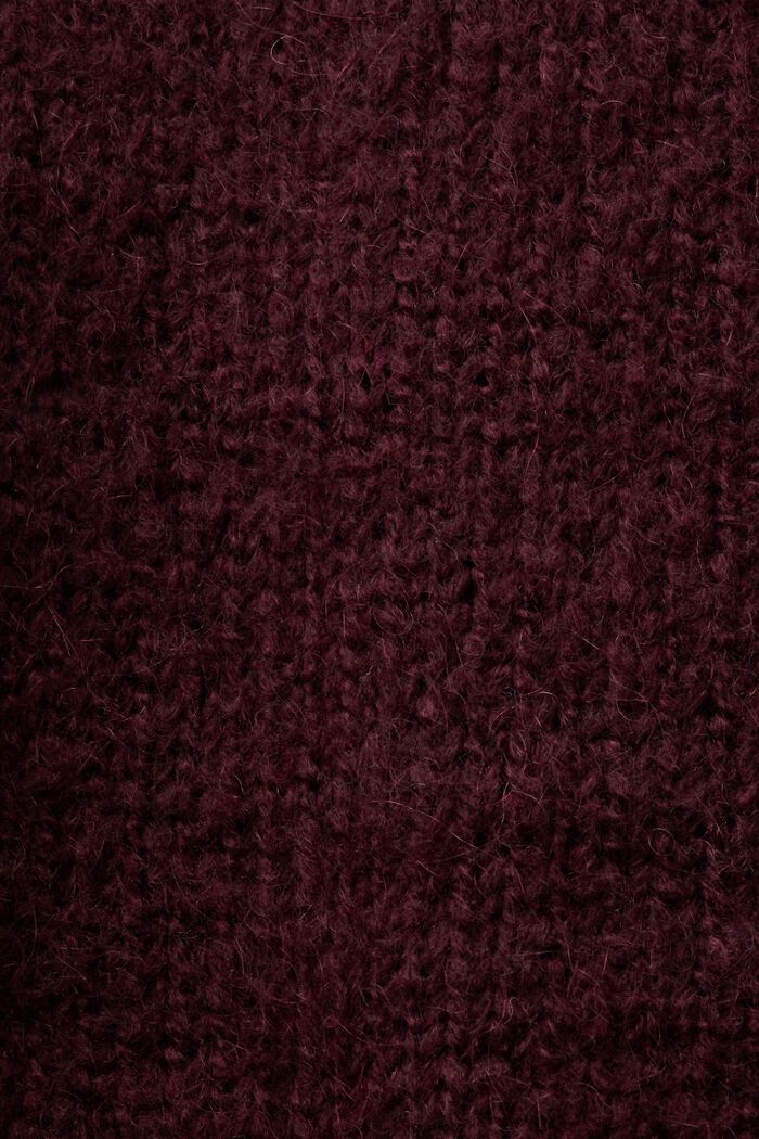 Metallic Jacquard Knit Sweater, BORDEAUX RED, detail image number 6