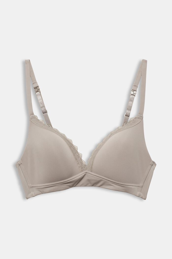 Padded, non-wired soft bra, LIGHT TAUPE, overview
