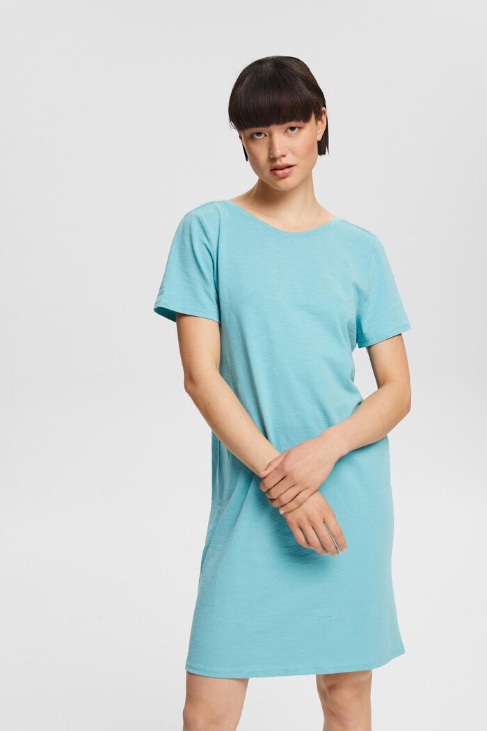 Jersey dress with a cut-out at the back, AQUA GREEN, detail image number 2