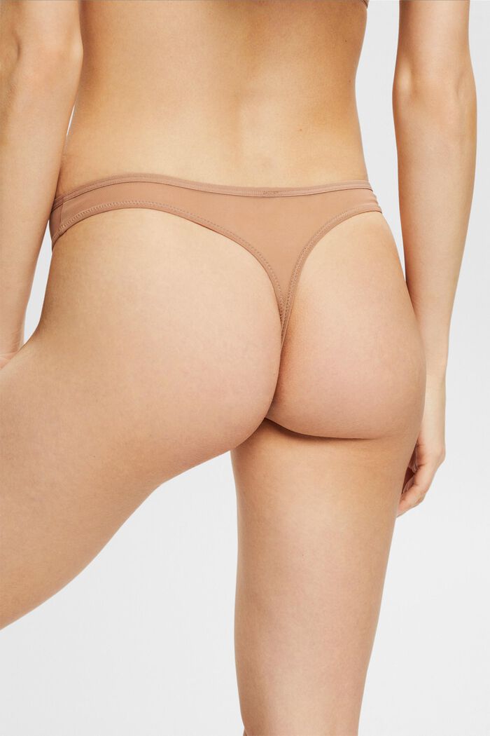 Made of recycled material: Hipster thong in delicate mesh, SKIN BEIGE, detail image number 3