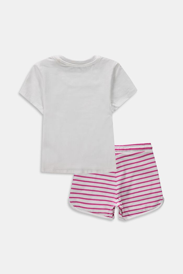 Set: T-shirt and shorts made of cotton jersey, WHITE, detail image number 1
