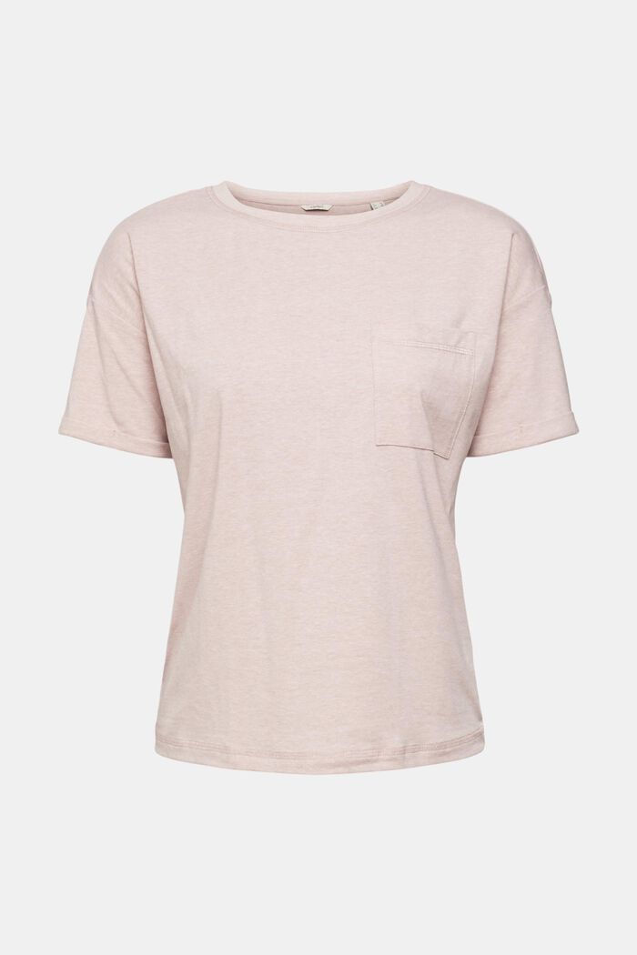 T-shirt with a breast pocket in blended cotton, OLD PINK, detail image number 2