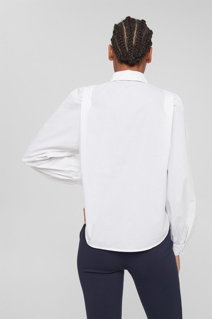 Shirt blouse in 100% organic cotton, WHITE, detail image number 3