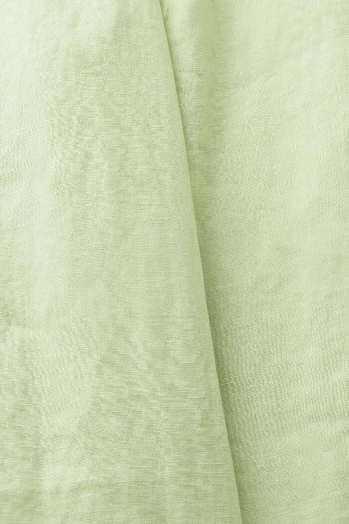 Linen Belted Wide Leg Pants, LIGHT GREEN, detail image number 5