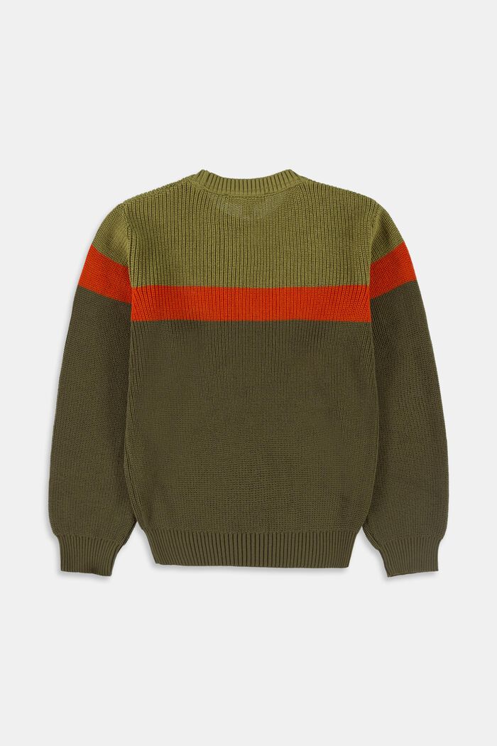 Cotton jumper with contrasting stripes