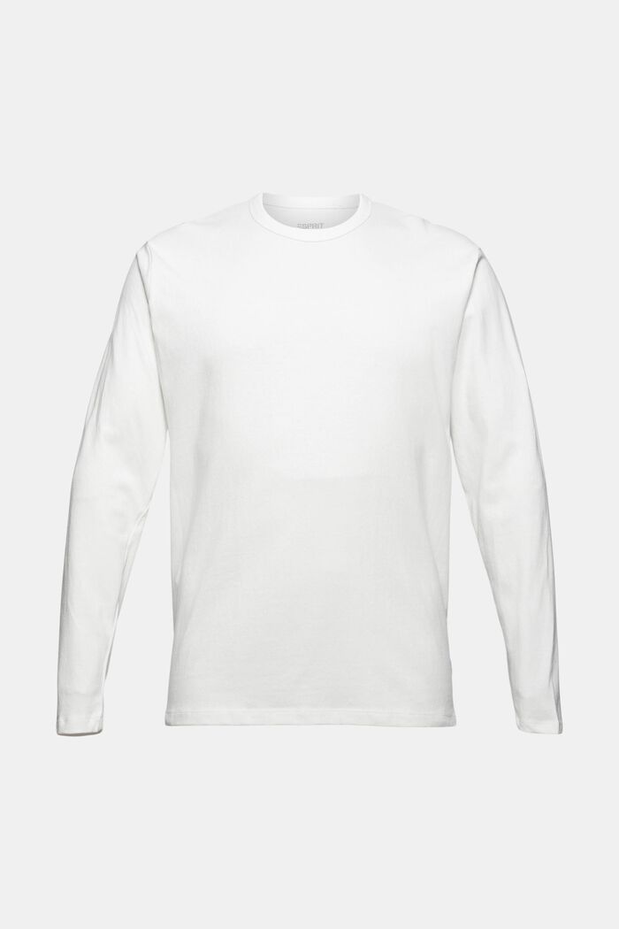Jersey long sleeve top made of 100% organic cotton, OFF WHITE, overview