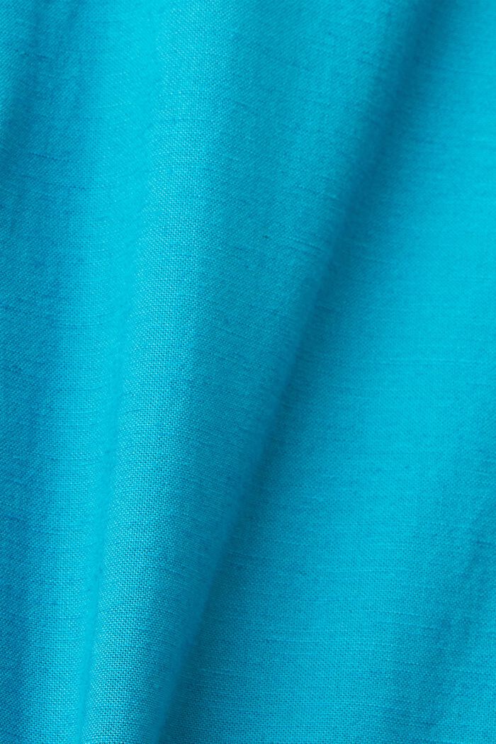 Blouse dress with linen, TEAL BLUE, detail image number 7