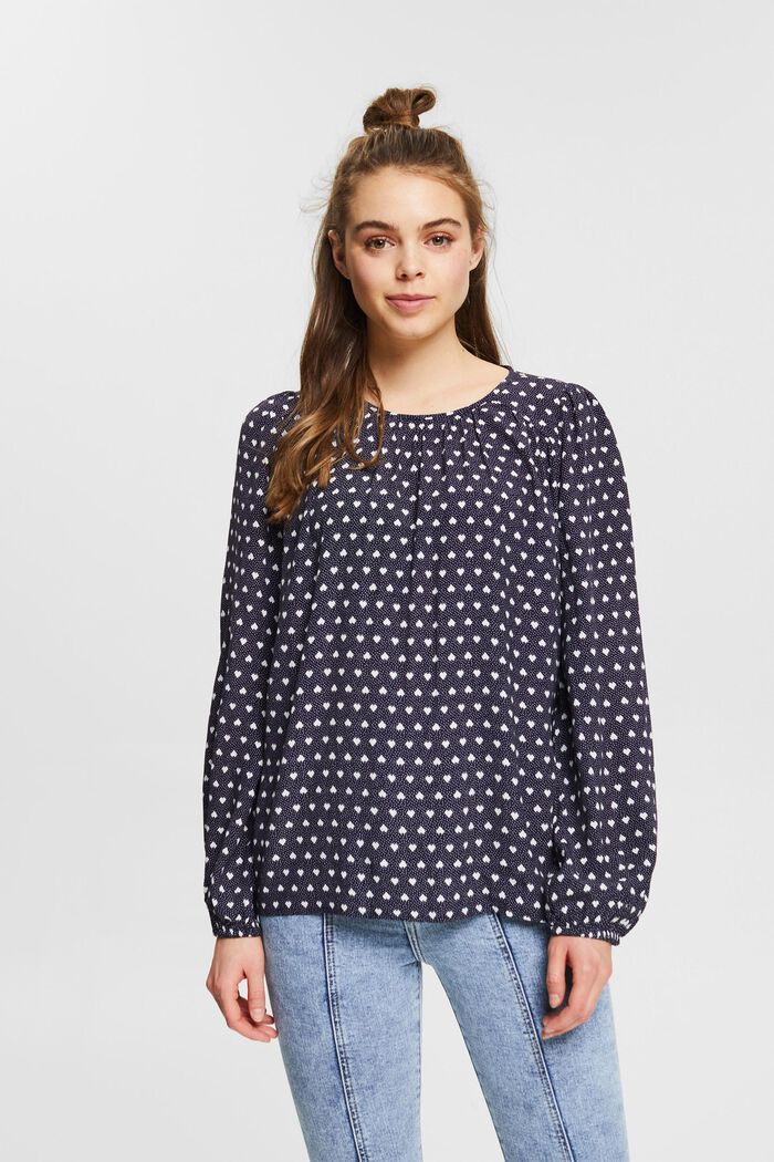 Blouse, NAVY, overview