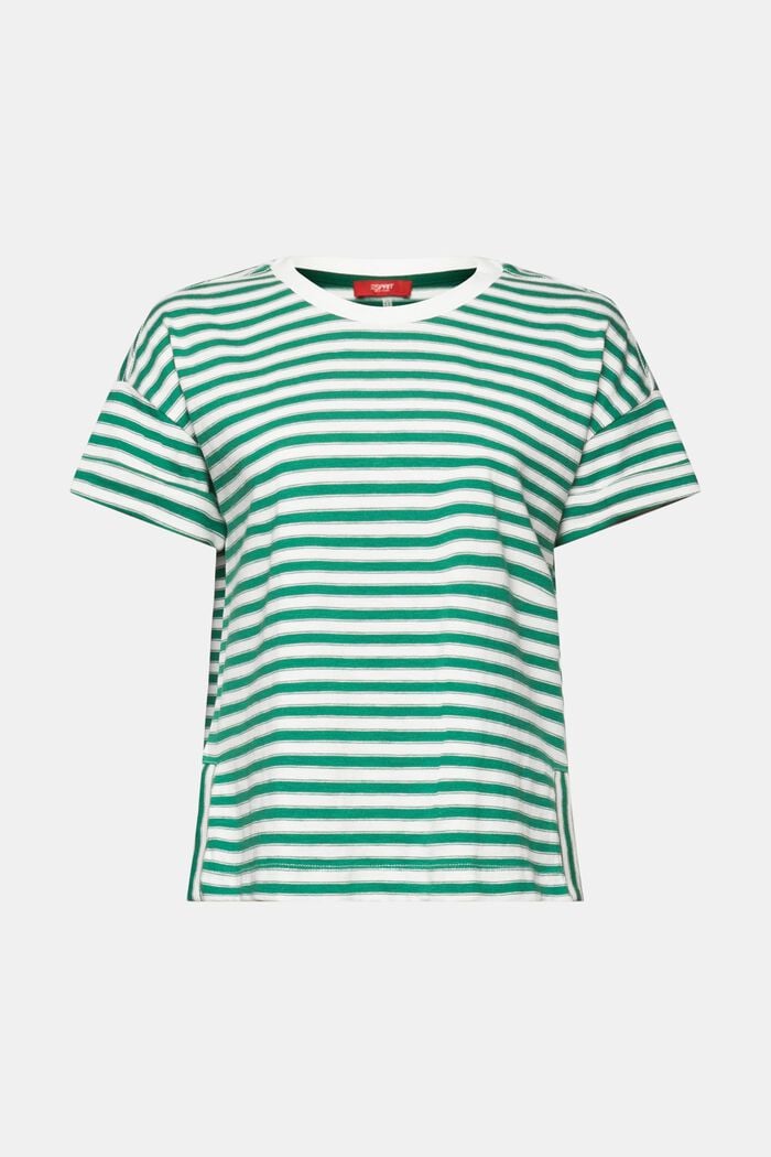 Striped t-shirt, 100% cotton, DARK GREEN, detail image number 7