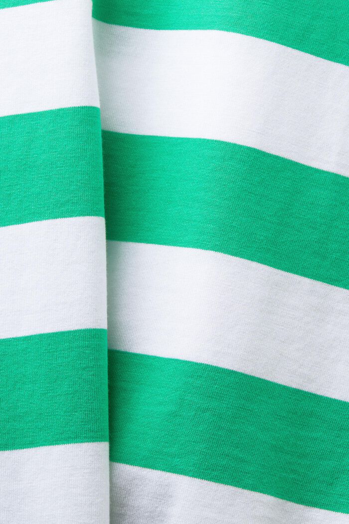 Pima Cotton Striped Embroidered Logo T-Shirt, GREEN, detail image number 6