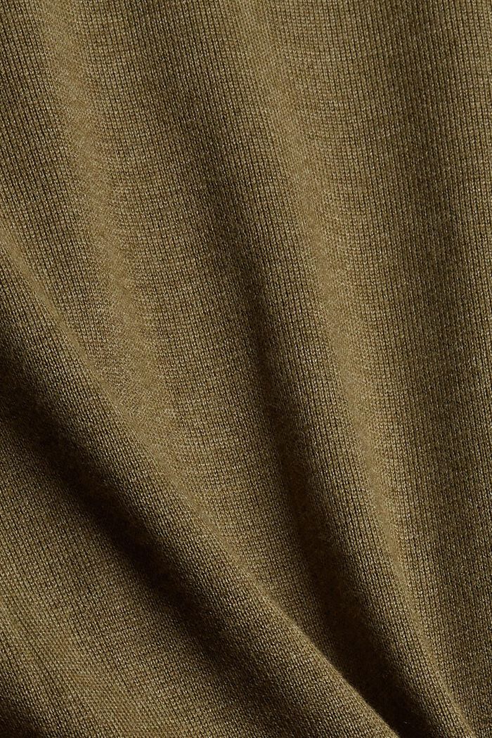 Polo neck jumper made of blended organic cotton, LIGHT KHAKI, detail image number 4