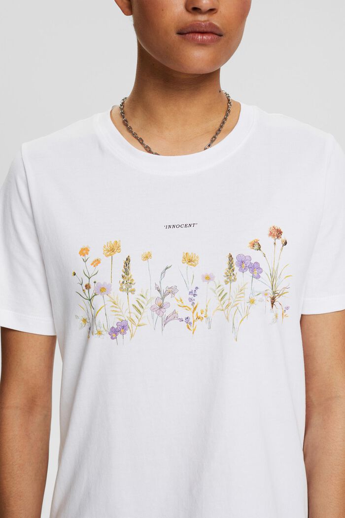 T-shirt with a floral print, WHITE, detail image number 3