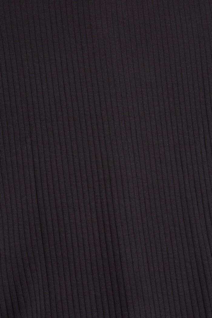 Long sleeve top with a button placket, organic cotton, BLACK, detail image number 4