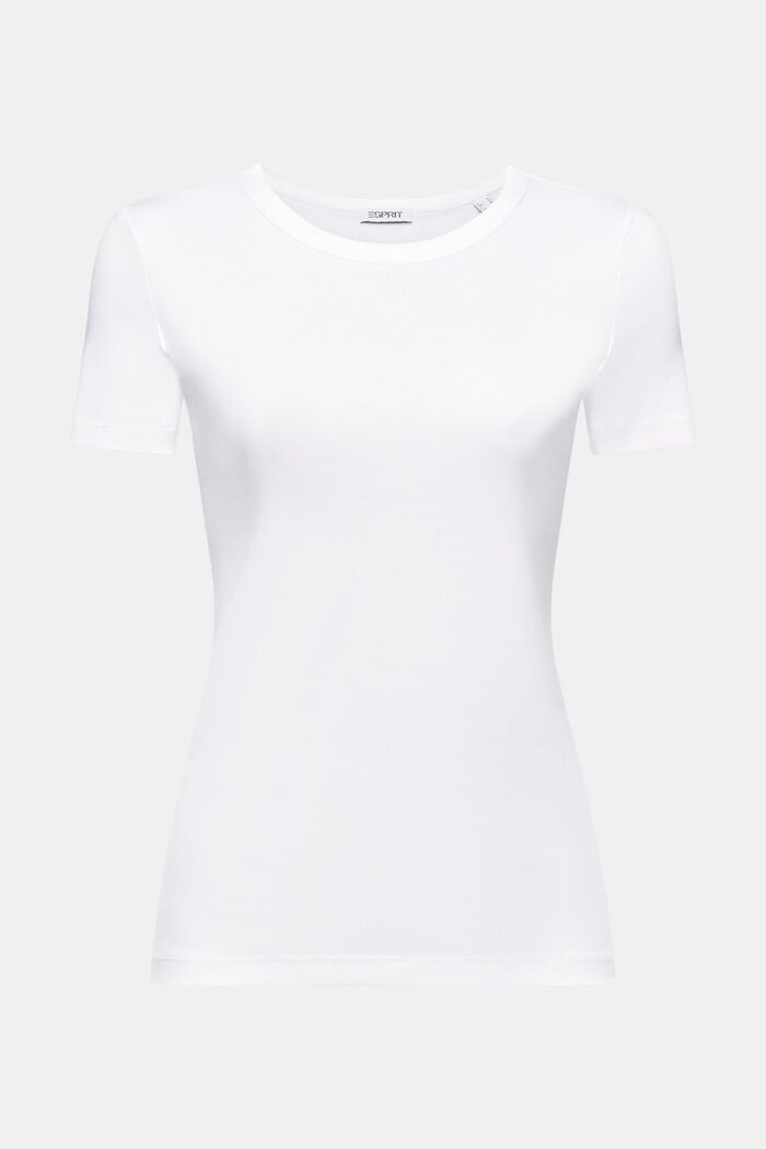 Cotton Short-Sleeve T-Shirt, WHITE, detail image number 6