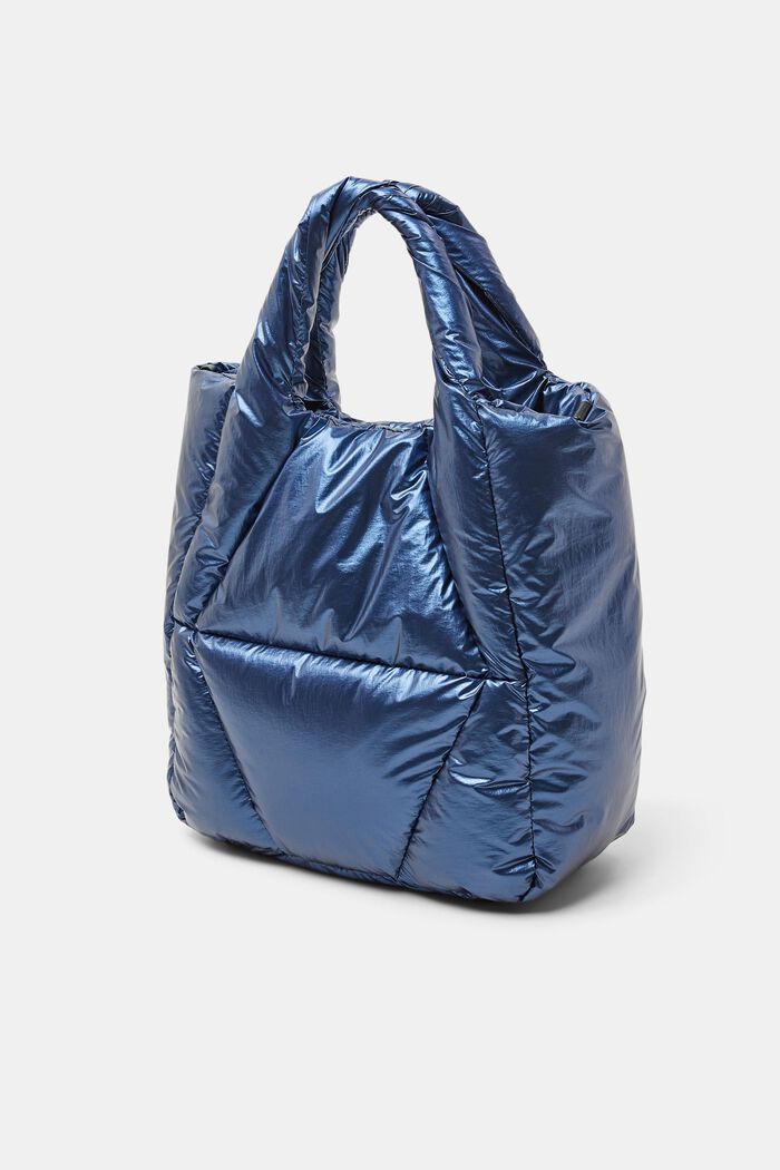 Metallic Puffer Tote Bag, DARK BLUE, detail image number 2