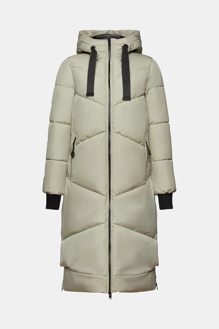 Hooded Quilted Puffer Coat, DUSTY GREEN, detail image number 6