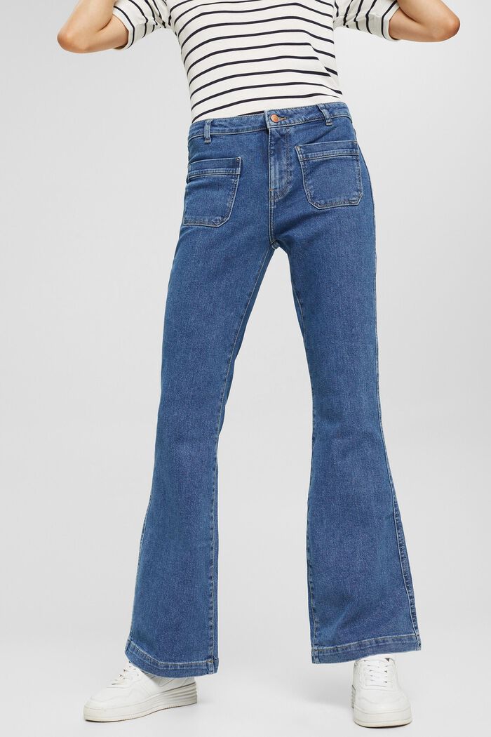 Bootcut jeans with patch pockets, BLUE MEDIUM WASHED, detail image number 0