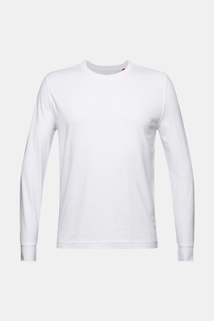 Crewneck Long Sleeve T-Shirt, WHITE, detail image number 6